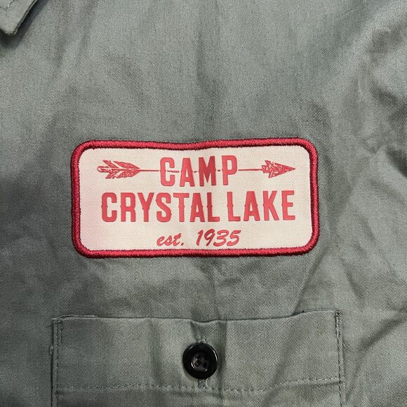 Friday the 13th Jason Voorhees Camp Crystal Lake Patched Uniform Shirt Size XL - Picture 7 of 9